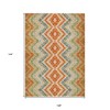 Beige Orange And Red Geometric Washable Indoor Outdoor Area Rug - 3 of 4