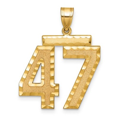 Black Bow Jewelry 14k Yellow Gold, Varsity Collection, Large D/C Pendant Number 47