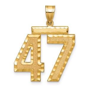 Black Bow Jewelry 14k Yellow Gold, Varsity Collection, Large D/C Pendant Number 47 - 1 of 3