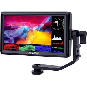 FEELWORLD S55 6 inch Camera DSLR Field Monitor Small Full HD 1920x1080 IPS LUT Video Peaking Focus Assist with 4K HDMI 8.4V DC Input Output - 1 of 4