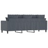 vidaXL 3-Seater Sofa in Dark Gray - Velvet Fabric with Metal Frame, Comfortable Padded Seats and Armrests, Eye-Catching Modern Design - 4 of 4