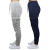 Blue Ice Apparel Women's Heavyweight Loose Fit Fleece-Lined Cargo Jogger Pants-2 Pack - 3 of 4