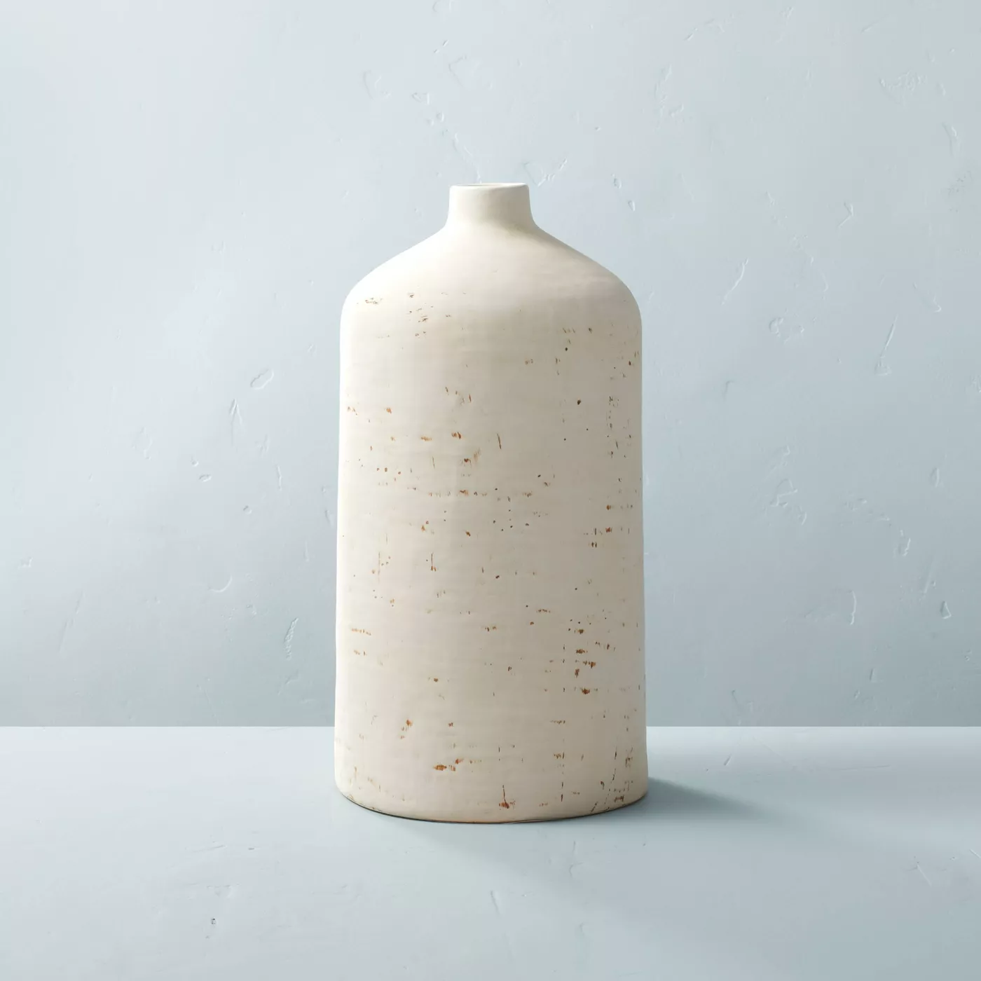 Distressed Ceramic Vase Natural White - Hearth & Hand™ with Magnolia - image 1 of 11