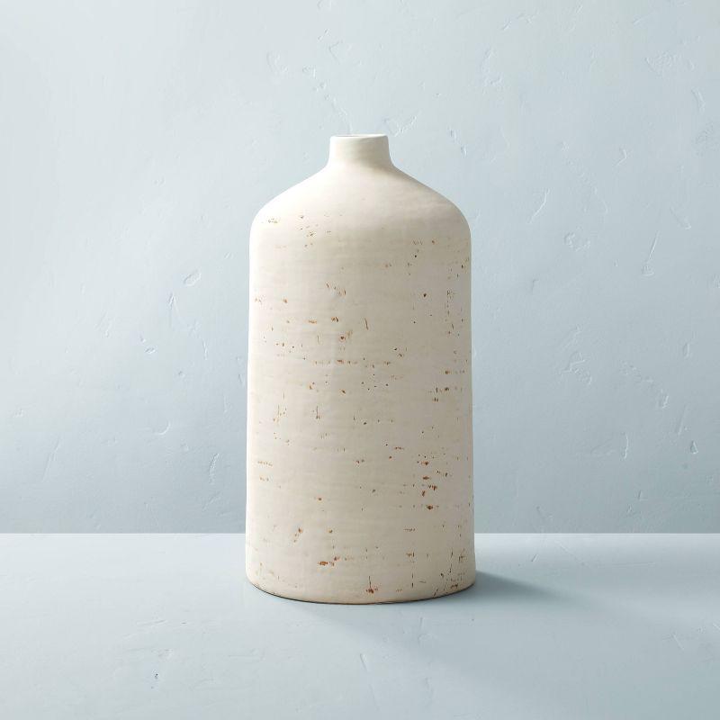 Distressed Ceramic Vase Natural White - Hearth & Hand™ with Magnolia, 1 of 11