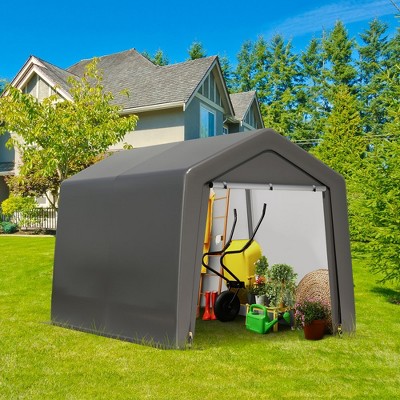 8 x 12 FT Outdoor Storage Shelter Shed, Portable Garage Shelter with Roll up Zipper Door, Heavy Duty Storage Tent Shed for Motorcycle Gardening Tools