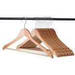 Wooden Hangers - Natural Wood Durable Heavy Duty Coat Hangers - Premium Solid Clothes Hangers with Chrome Swivel Hook- Homeitusa