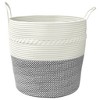 Aghana Digitals Medium Grey Cotton Collapsible Storage Basket with Woven Texture & Handles for - 4 of 4