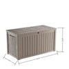 Naysaye Deck Boxes, 150 Gal Outdoor Storage Deck Box, Small Patio Storage Bin for Garden Tools, Brown, 54.25"*26.5"*28.74" - 3 of 4