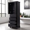 68" Storage Cabinet with 4 Drawers and 2 Adjustable Shelves, Anti-Tipping Design, Simple Style Cabinet for Living Room, Dining Room, or Bathroom - 4 of 4