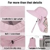 Tirrinia Women's Wide Brim Sun Hat with Floral Scarf, Foldable UV 50+ Protection Sun Cap for Outdoor Garden Beach Hiking Travel, Summer Essentials - 4 of 4