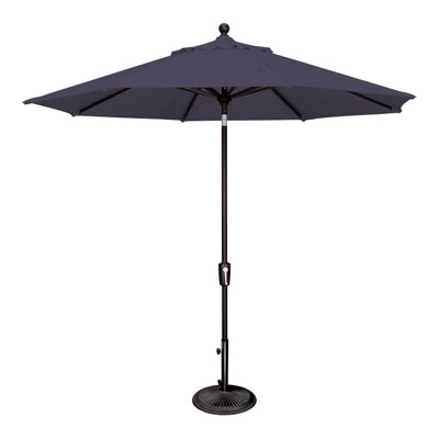 SimplyShade Catalina 108" Octagon Push Button Tilt Umbrella in Black/Navy