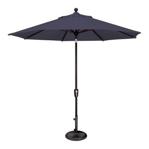 SimplyShade Catalina 108" Octagon Push Button Tilt Umbrella in Black/Navy - 1 of 4