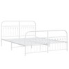 vidaXL Metal Bed Frame without Mattress with Footboard White 59.1"x78.7" - 3 of 4