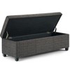 CAVINAS Faux Leather Storage Ottoman Bench with Stitching Design,Upholstered Storage Ottoman,Storage Benches for Living Room,Bedroom - 2 of 4