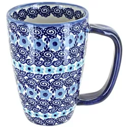 Blue Rose Polish Pottery Midnight Blue Large Coffee Mug