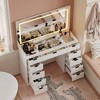 FUFU&GAGA White Vanity Table with Large Mirror Glass-Top Adjustable Light Modes - 2 of 4