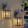 C Cattleya 2-Pack 14in Oil-Rubbed Bronze Outdoor Wall Lantern with Seeded Glass Shade - 2 of 4