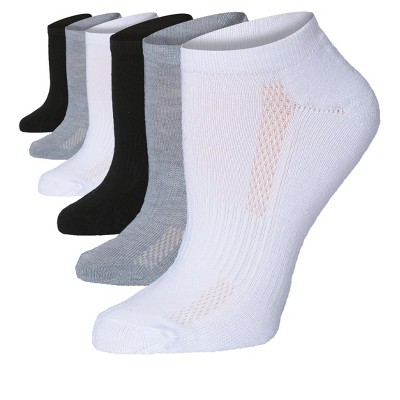 Tipi Toe Women's 6 Pack Cushioned Comfort Running Monochrome Trio Mesh Socks For Women