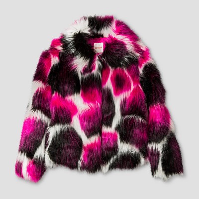target pink faux fur jacket
