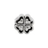Black Bow Jewelry Four Leaf Heart Clover Bead Charm in Antiqued Sterling Silver - 2 of 4