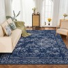 Machine Washable Vintage Floral Rug - Low Pile Non-Slip & Stain Resistant Carpet , Beige 5x7 - 2 of 4