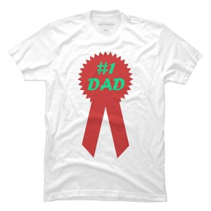 Men's Design By Humans #1 DAD Ribbon By T-Shirt - 1 of 2