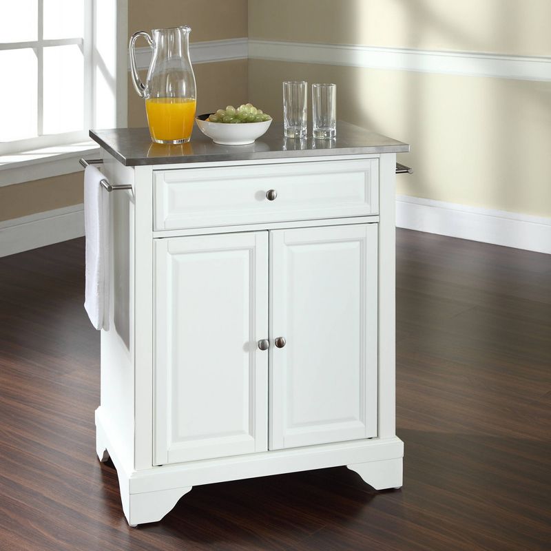 Lafayette Stainless Steel Top Portable Kitchen Island/Cart White/Stainless Steel - Crosley, 3 of 7