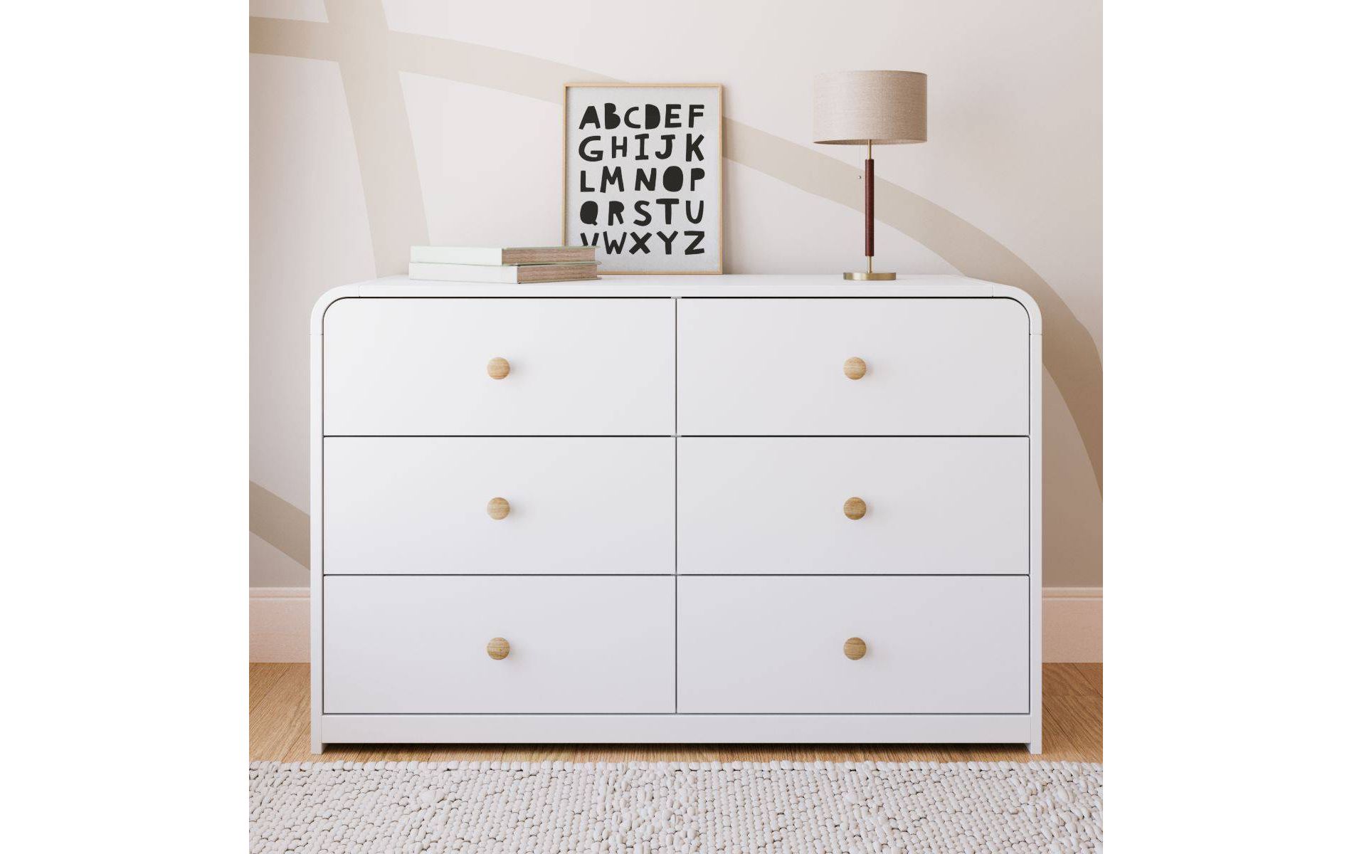 Storkcraft Santos 6-Drawer Double Dresser - White