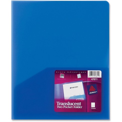 Avery 2-pocket Folder Ltr 20 Sht Cap. 1/ea Translucent Be 47811ea