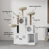 COZONY Modern 2-in-1 Litter Box Enclosure with Cat Tree Tower and Condo - 3 of 4