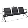 Kinsuite Waiting Room Bench - Waiting Room Chairs with Arms Airport Reception Bench - 2 of 4