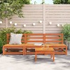vidaXL 3-Piece Armless Patio Sofa Set - Wax Brown Solid Pine Wood, Outdoor Modular Seating for Garden, Terrace, Patio - 27.6"x27.6"x26.4" - 3 of 4