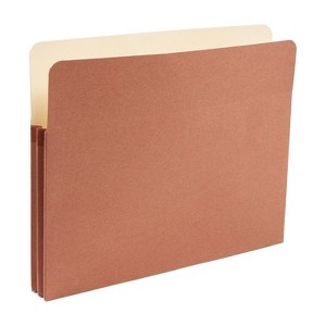 HITOUCH BUSINESS SERVICES Reinforced File Pocket 1.75" Expansion Letter Size Brown 25/Box - 1 of 4