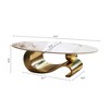 Mshliw 49.2" Oval Faux Marble Coffee Table with Stainless Steel Base, Modern Luxury Center Table for Living Room, Easy-Clean Glossy Finish - 4 of 4