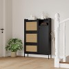 Three Drawers Shoe Cabinet with Doors,Narrow Shoe Storage Cabinet, Drawer Organizer for Entryway,Bedroom,Hallway,Space Efficient Shoe Rack with Doors - 2 of 4