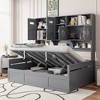 Twin/Full Size Wooden Daybed with All-in-One Storage Cabinet, Open Shelves and Under-bed Storage Space, White/Gray-ModernLuxe - 2 of 4
