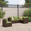 vidaXL Patio Lounge Set Brown Poly Rattan, Powder-Coated Steel 5 Piece - 2 of 4