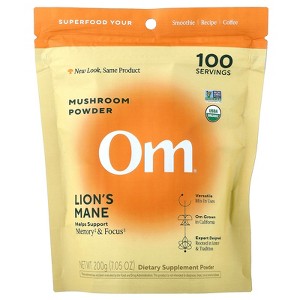Om Mushrooms Organic Mushroom Powder, Lion's Mane, 7.05 oz ( 200 g) - 1 of 2