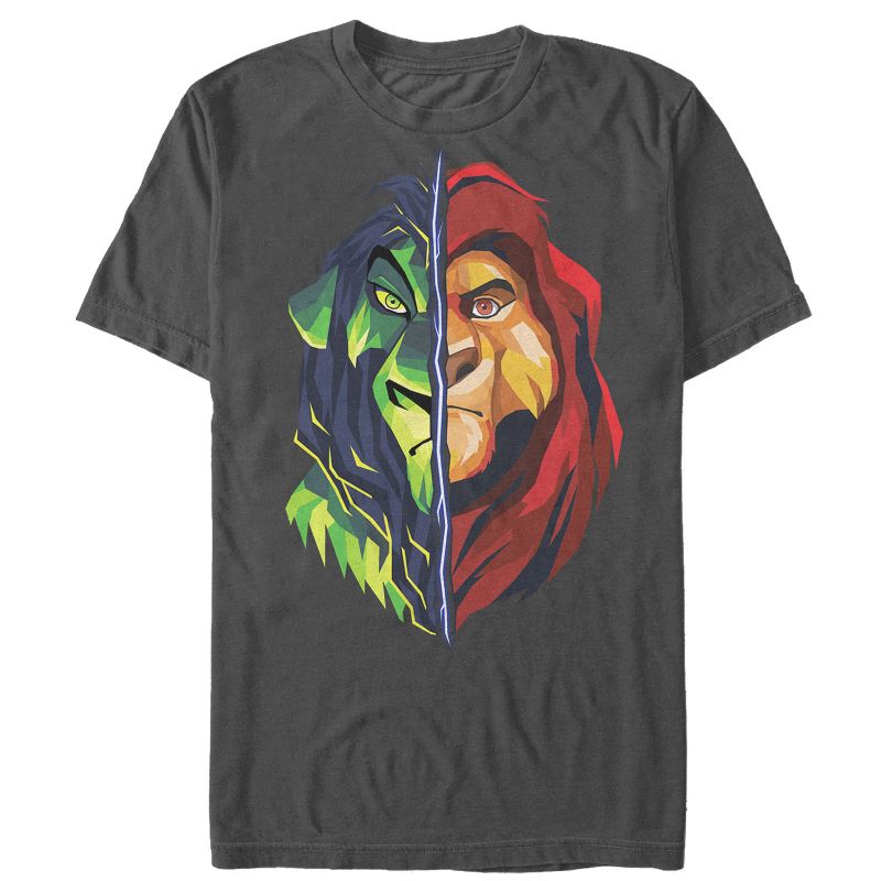 Men's Lion King Geometric Brother Split T-Shirt, 1 of 5