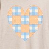 Women's - Instant Message - Patchwork Quilt Heart Oversized Graphic T-Shirt - 2 of 4