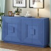 VYNXARIA Buffet Cabinet with Storage,4-Door Vintage Fluted Sideboard Cabinet with Adjustable Shelves for Dining Room,and Living Room(Navy Blue) - 2 of 4