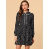 INSPIRE CHIC Women's Heart Print Long Sleeve A-Line Lace Trim Peter Pan Collar Mini Dress - 2 of 4