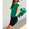 Women's Asymmetrical Hem Contrast Pullover - PAPERMOON - 2 of 4