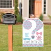 Big Dot of Happiness Chevron Gender Reveal - Party Decorations - Gender Reveal Party Welcome Yard Sign - 2 of 4