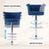 PAGED Adjustable Swivel Bar Stool Set of 2 Velvet Island Chairs with Silver Plated Metal Leg for Kitchen Island, Dining Room - 2 of 4