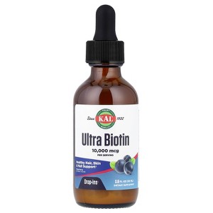 KAL Ultra Biotin,  Mixed Berry, 10,000 mcg, 2 fl oz (59 ml) - 1 of 4