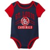 MLB St. Louis Cardinals Infant Boys' 3pk White Bodysuit - 3 of 4