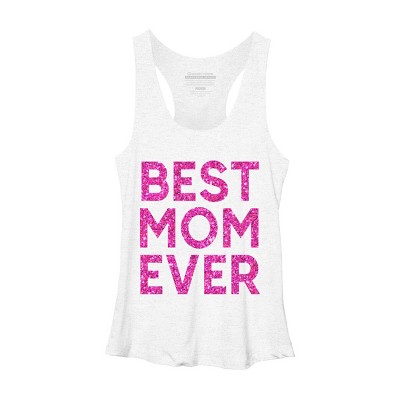 Women's Design By Humans Best Mom Ever Confetti Text By MeowShop Racerback Tank Top