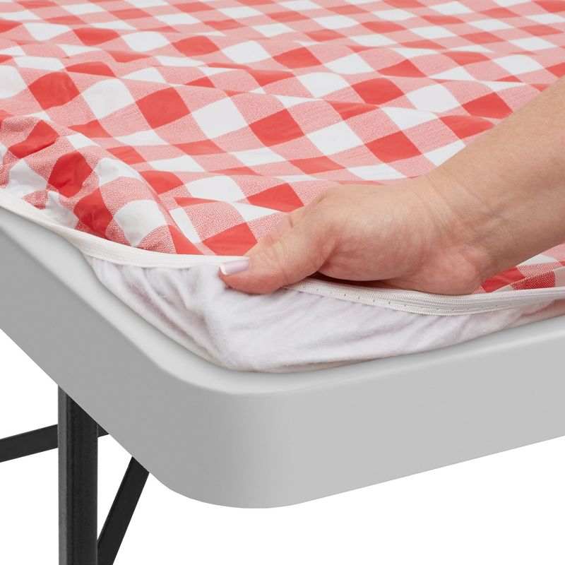 Lann's Linens Fitted Vinyl Tablecloth with Flannel Backing, 4 of 7