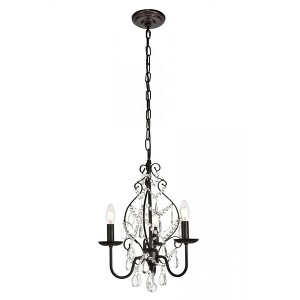 Elegant Lighting BLAISE Collection Pendant D15 H20 Lt:3 Oil rubbed bronze Finish - 1 of 4